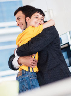Businessman with son