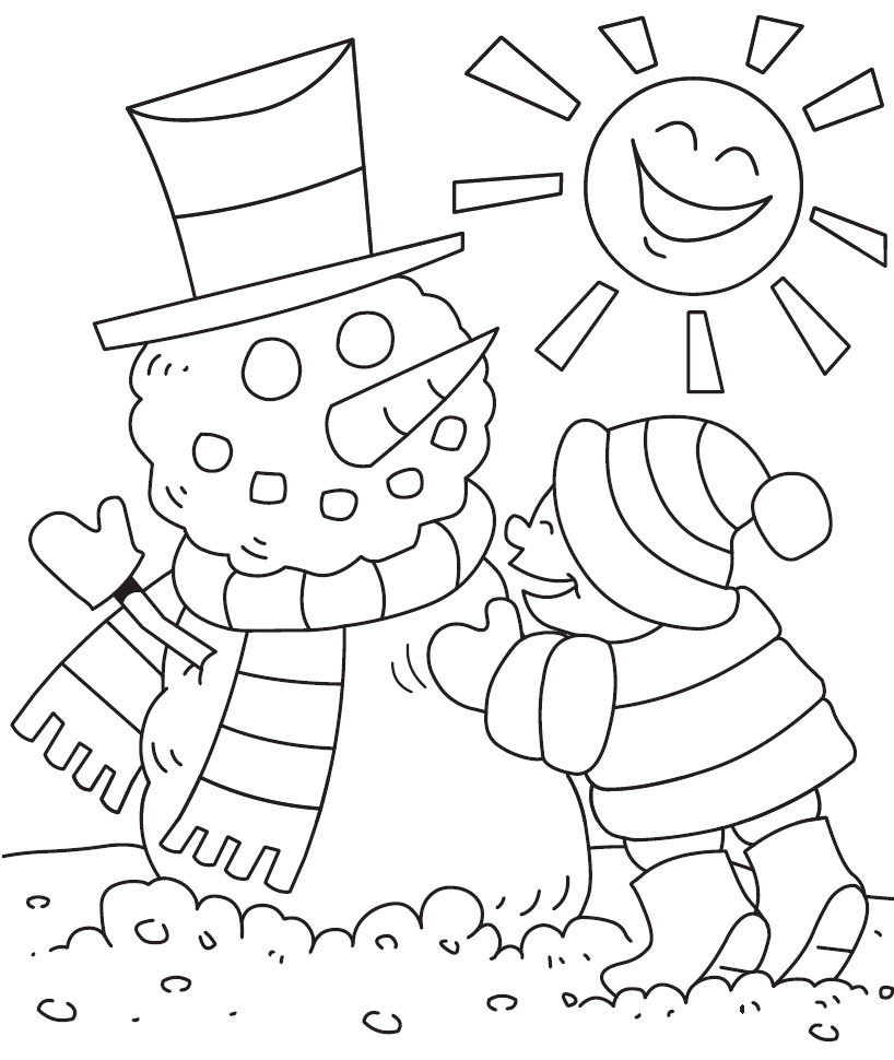 Winter Coloring Page for Kids