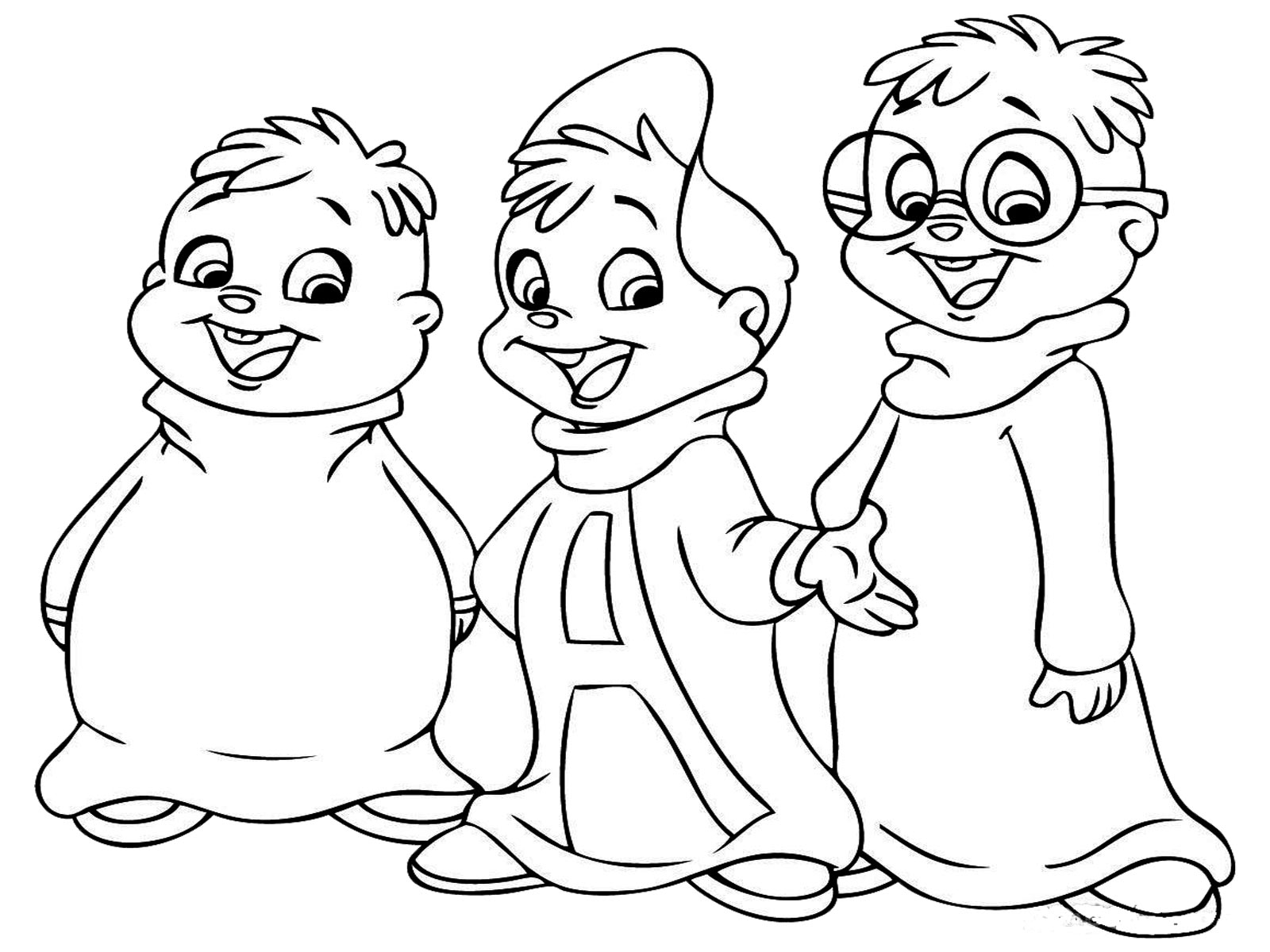three friends free coloring page