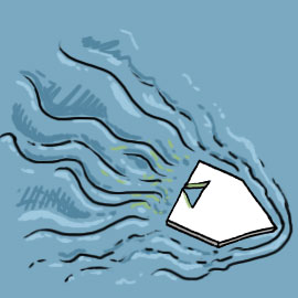 Science experiment - paper boat in water