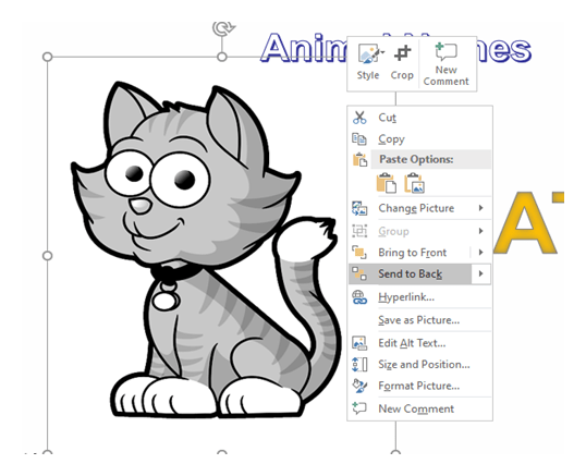 cat design editing on powerpoint