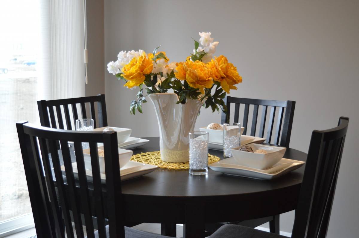Flowers on the dining table