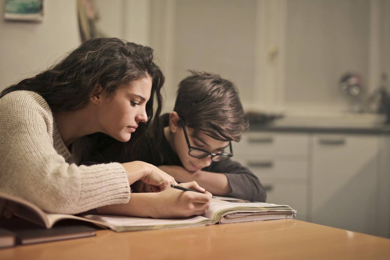 Student doing homework