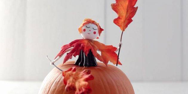 autumn fairy from a pumpkin