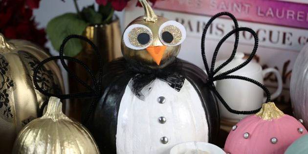 penguin out of a pumpkin