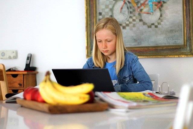 Girl Studying Online