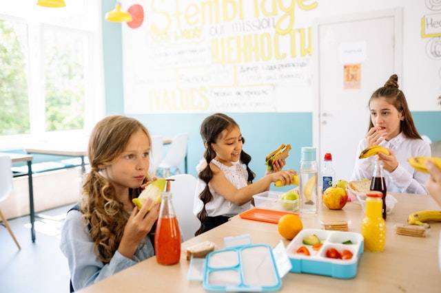 School Lunchbox Eating Kids