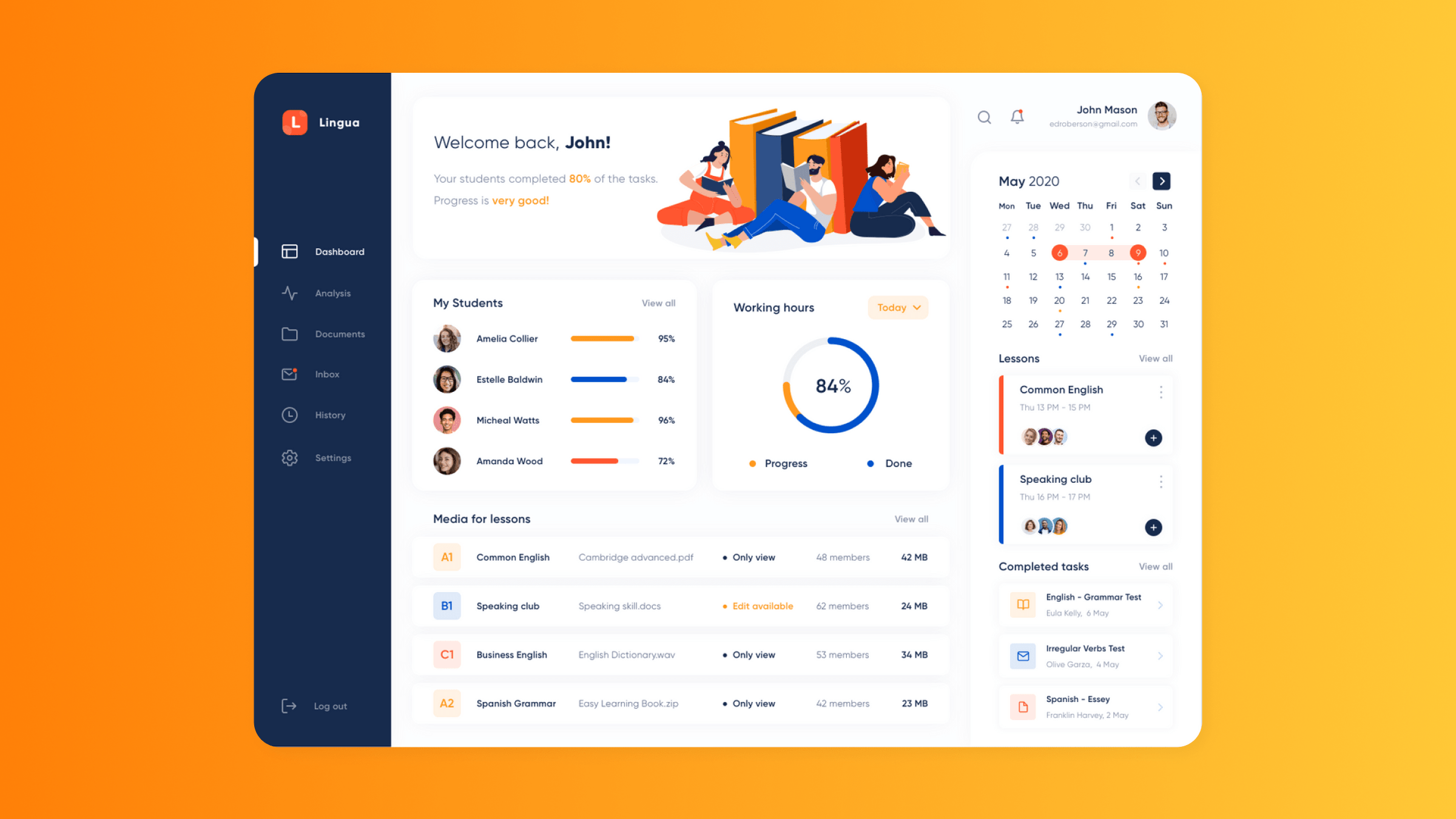 Student management dashboard