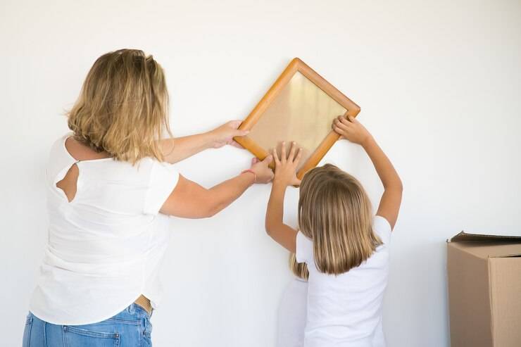 Framed photo on the wall