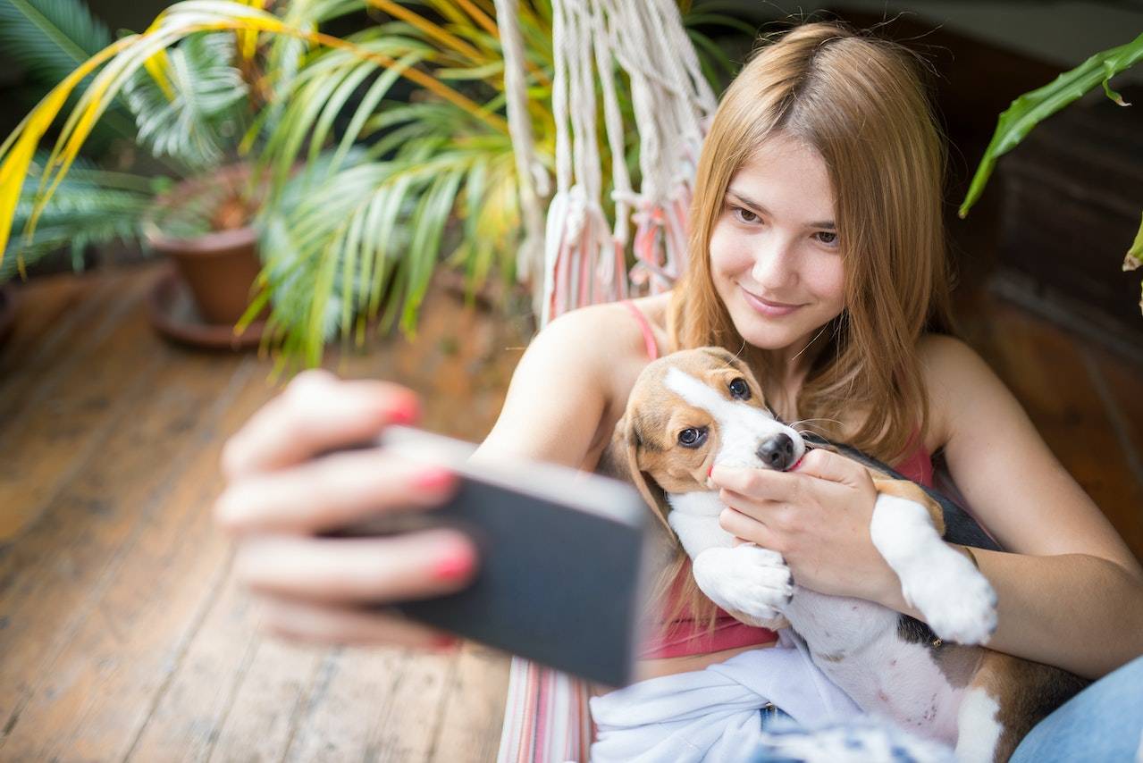 Taking Selfie With Dog