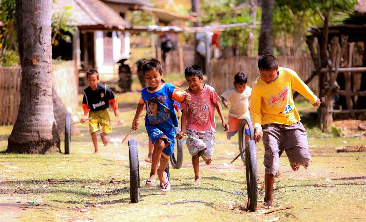 Kids Playing On Street
