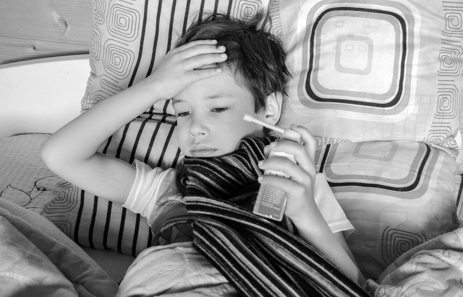 Boy feeling sick