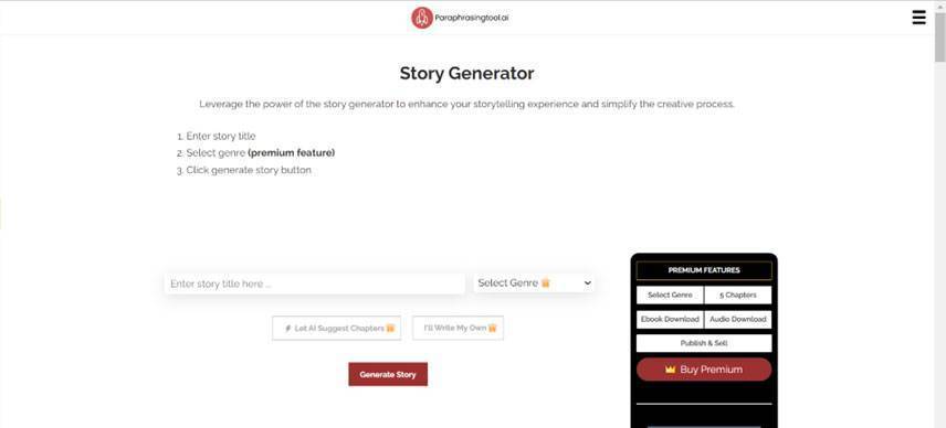 Story Generator – Paraphrasingtool.ai