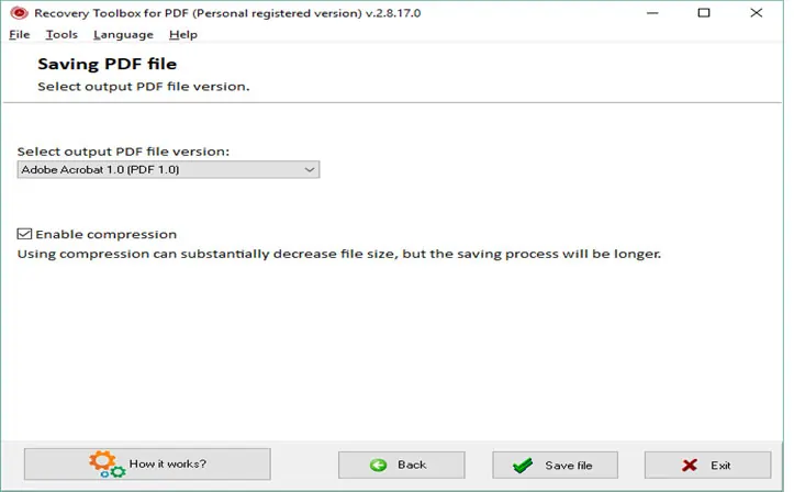 Saving PDF file