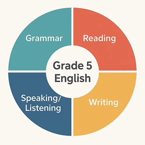 Visual Tip: A curriculum wheel diagram can be used here to show the interconnection between Grammar, Reading, Writing, and Speaking/Listening.