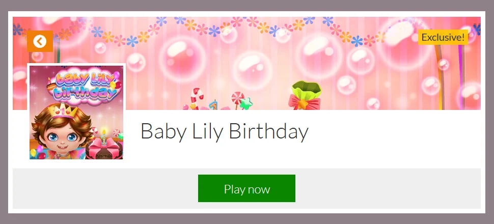 Baby Lily Birthday - Girls Game
