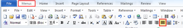 MS Word Menu - ICAS Question