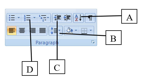 MS Word Paragraph Menu - ICAS Question