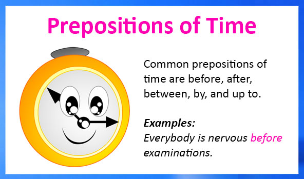 Prepositions Of Time Before After Between By Up To Definition