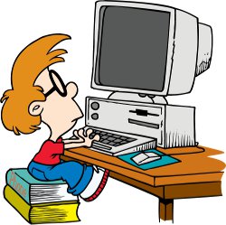 Boy looking at computer