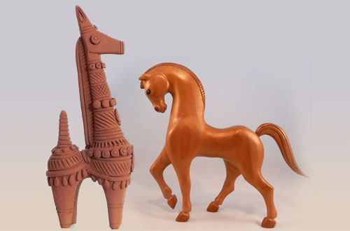 Bankura Horse And A Wooden Horse