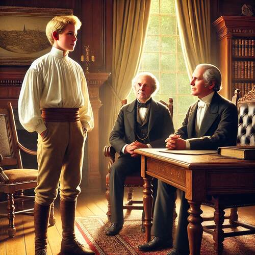 young man with two other old guys