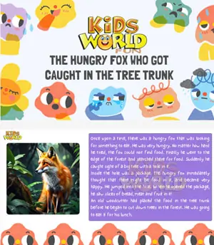The hungry fox who got caught in the tree trunk PDF Preview