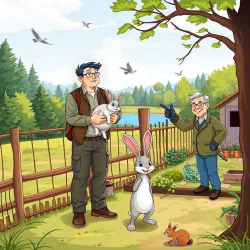Man holding rabbit