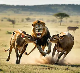 Three Cows Story - Lion Hunting