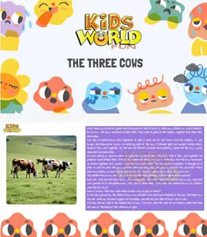 The Three Cows Story PDF Preview