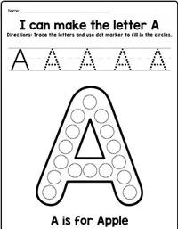 Alphabet Element Dot Markers Worksheets