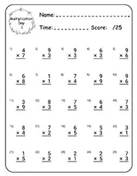 Math Workbook Multiplication
