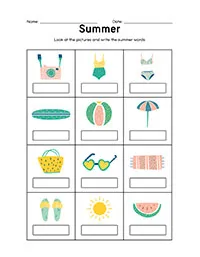 Summer Worksheet